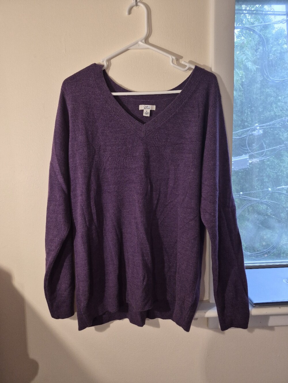croft & barrow Plum V-Neck Sweater
